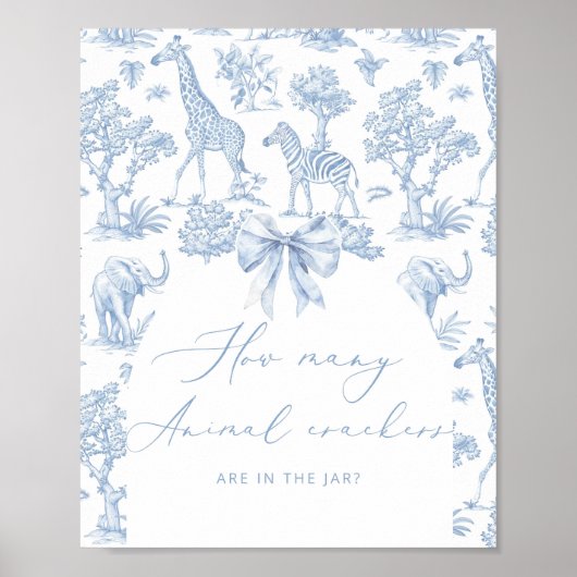 Toile de Jouy Safari Hoeveel dierencrackers Poster (Voorkant)