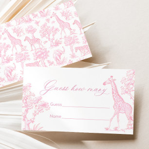 Toile de jouy Safari Hoeveel snoepjes spellen Informatiekaartje