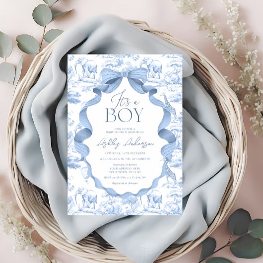 Toile de Jouy Safari It's a Boy Baby Borrel Kaart