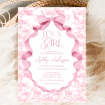 Toile de Jouy Safari It's a Girl Baby Shower