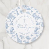 Toile de Jouy Safari Jongensdoop Dank u Bedankjes Labels (Voorkant)