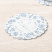 Toile de Jouy Safari Jongensdoop Dank u Kartonnen Onderzetters (Gekanteld)