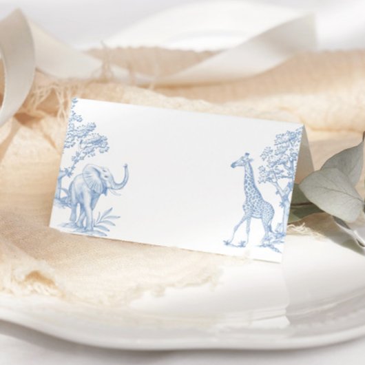 Toile de jouy Safari minimalist place cards Kaart
