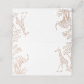 Toile de jouy Safari minimalistisch baby shower Plaatskaartje (Buitenkant ongevouwen)