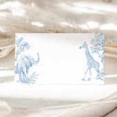 Toile de jouy Safari minimalistisch baby shower Plaatskaartje