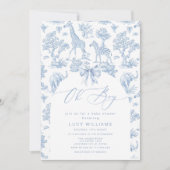 Toile de Jouy Safari Oh Boy Baby shower Kaart (Voorkant)