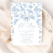 Toile de Jouy Safari Oh Boy Baby shower Kaart