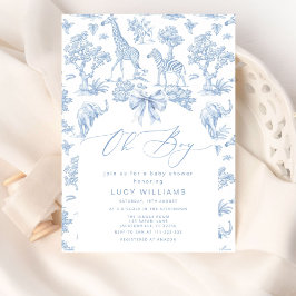 Toile de Jouy Safari Oh Boy Baby shower Kaart