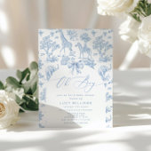 Toile de Jouy Safari Oh Boy Baby shower Kaart