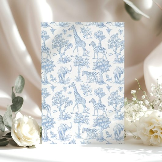 Toile de Jouy Safari Oh Boy Baby shower Kaart