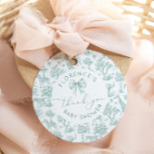 Toile de jouy Safari Sage Baby shower bedankje Bedankjes Labels