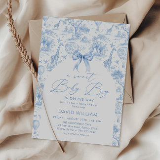Toile de Jouy Safari Sweet Baby Shower Uitnodiging