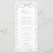 Toile de jouy Sage Green Menu Card (Voorkant)