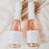 Toile de jouy Sage groene Pop het als ze poppen Sparkling Wijnetiket