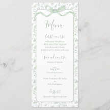 Toile de jouy saliegroene menukaart