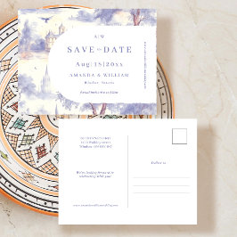 Toile de jouy Save the Date Post Card Briefkaart