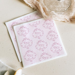 Toile de Jouy schommelpaard Roze Baby Girl shower Servet