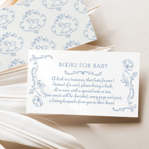 Toile de jouy schommelpaard vintage Boeken voor ba Informatiekaartje