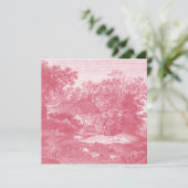 Toile de Jouy Shabby Pink Pastoral Landschap Kaart (Staand voorkant)