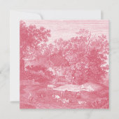 Toile de Jouy Shabby Pink Pastoral Landschap Kaart (Voorkant)