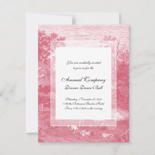 Toile de Jouy Shabby Pink Pastoral Landschap Kaart (Voorkant)