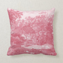 Toile de Jouy Shabby Pink Pastoral Landschap Kussen