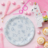 Toile de Jouy Something Blue Bloem bruids- Papieren Bordje (Feest)