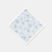 Toile de Jouy Something Blue Bloemen bruidsdouche Servet (Hoek)
