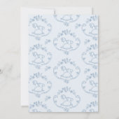 Toile de Jouy  speelgoed lijst Baby shower Kaart (Achterkant)