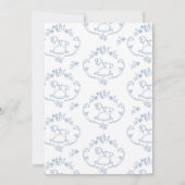Toile de Jouy  speelgoed lijst Baby shower Kaart (Achterkant)