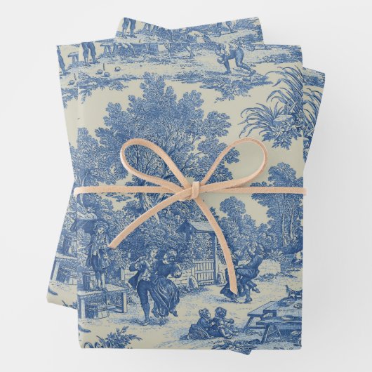 Toile de Jouy stof cadeaupapier vellen (In situ)