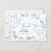 Toile de Jouy Tea Baby shower Dank u kaart (Voorkant)