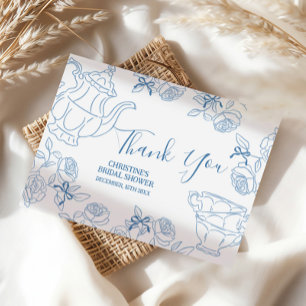 Toile de Jouy Tea Baby shower Dank u kaart