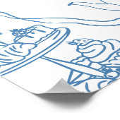 Toile de Jouy Tea Baby shower Welkomstbord Poster (Hoek)