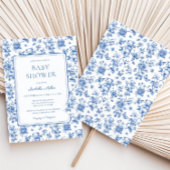 Toile De Jouy Teddy Bear Baby shower Boy Kaart