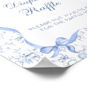 Toile De Jouy Teddy Bear Baby shower Luier Raffle Poster (Hoek)