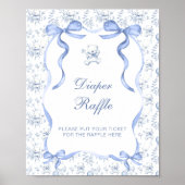 Toile De Jouy Teddy Bear Baby shower Luier Raffle Poster (Voorkant)