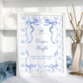 Toile De Jouy Teddy Bear Baby shower Luier Raffle Poster