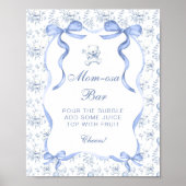 Toile De Jouy Teddy Bear Baby shower Mom-osa Bar Poster (Voorkant)
