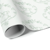 Toile de Jouy Teddy  Rocking horse Sage Cadeaupapier (Rol Hoek)