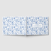 Toile De Jouy Teddybeer Blauw Baby shower Gastenboek (Volledig)