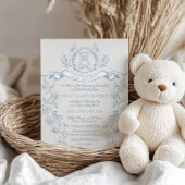 Toile de Jouy Teddybeer Chinoiserie baby shower Kaart