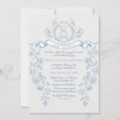 Toile de Jouy Teddybeer Chinoiserie baby shower Kaart (Voorkant)