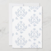 Toile de Jouy Teddybeer Frans blauw baby shower Kaart (Achterkant)