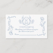 Toile de jouy teddybeer  Luierverloting Informatiekaartje (Voorkant)