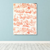 Toile de Jouy, ter illustratie van de processen va Canvas Afdruk (Insitu (Houten vloer))