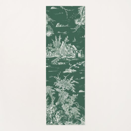 Toile de Jouy verte Yogamat (Voorkant)