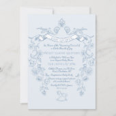 Toile de Jouy  Victoriaans Frans baby shower Kaart (Voorkant)