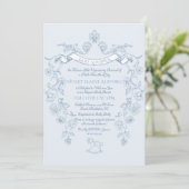 Toile de Jouy  Victoriaans Frans baby shower Kaart (Staand voorkant)