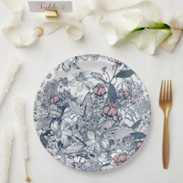 Toile-De-Jouy Vintage Frans Huwelijkspatroon Papieren Bordje